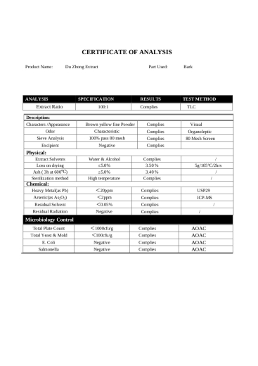 Gummibaum / Gummiulme / Du Zhong Extrakt 100:1 - (Eucommia ulmoides) 50g.